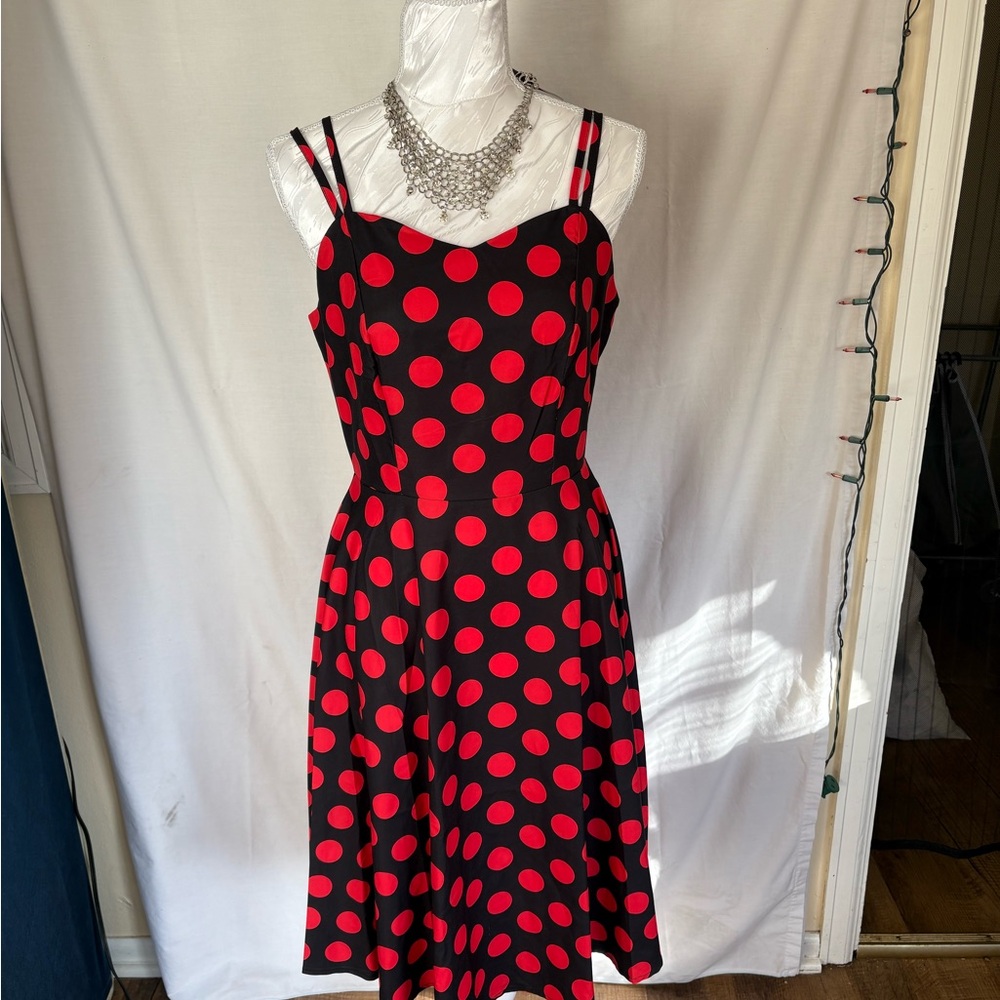Red and Black Spaghetti Strap Midi Sundress